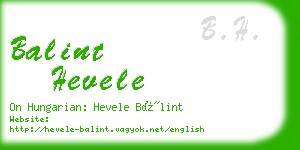 balint hevele business card